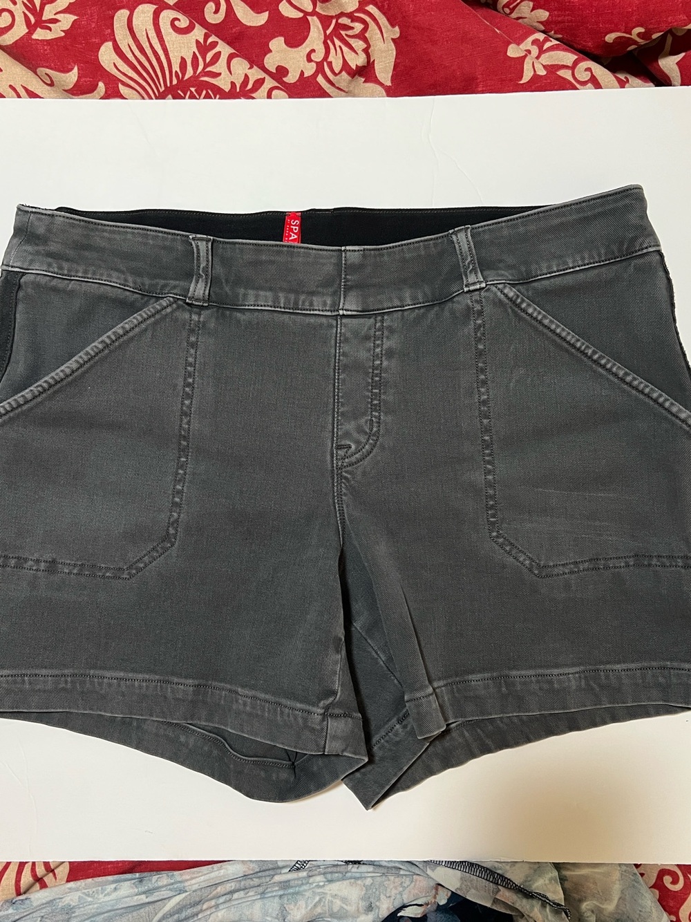 SPANX Charcoal Gray High-Rise Jean Shorts